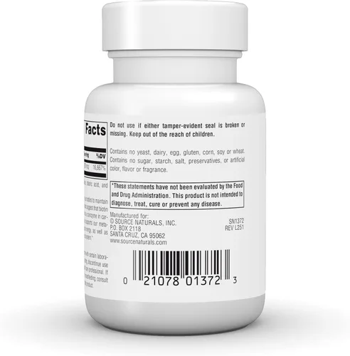 Vista 4 de Source Naturals Biotina, Soporte para el cabello, la piel y las uñas* - 5,000 MCG • 60 Tabletas