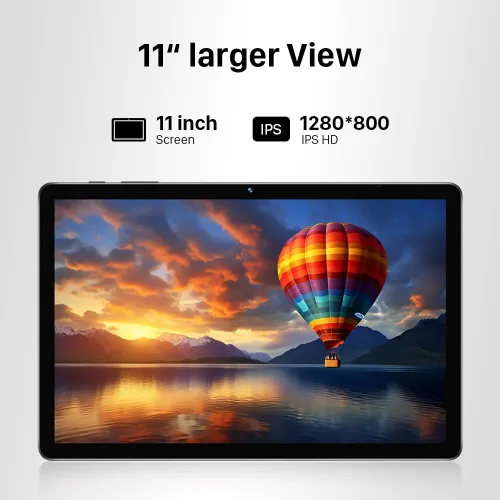 Vista 3 de ApoloMedia Tablet de 11 pulgadas, Android 16 2026 con procesador Octa-Core, 8 GB de RAM+128 GB de ROM (expansión de 1 TB), batería de 7000 mAh
