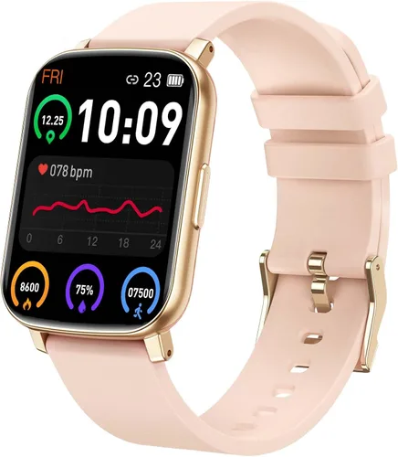 Vista 9 de Paukila Relojes inteligentes para hombres, reloj de fitness de 1.65 pulgadas con frecuencia cardíaca 24/7/presión arterial/monitor de sueño