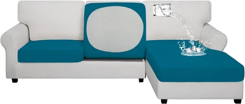 Vista 106 de Easy-Going Funda de cojín 100% impermeable para asiento de sofá, funda de cojín elástica de muebles, para niños, mascotas, cojín de sofá biplaza
