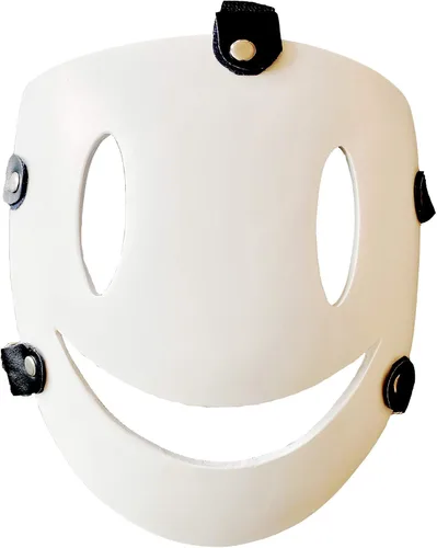 Vista 2 de EFORPT Mascarilla de francotirador invasión de gran altura Yuka Makoto Mascarilla Anime Tenkuu Shinpan Blanca Sonrisa Máscara para Halloween Cosplay