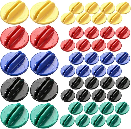 Vista 7 de Yinkin 25 soportes de plástico para tarjetas de 1 pulgada, clips de base