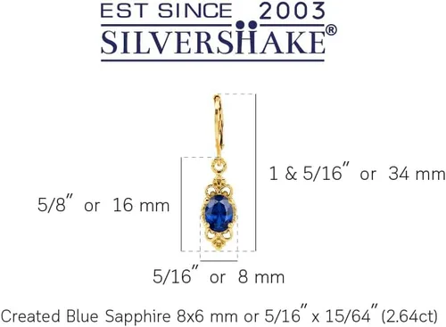 Vista 3 de Silvershake - Aretes de plata de ley 925 con piedra natal ovalada, 8 x 6 mm, acabado antiguo o bañados en oro amarillo, estilo balinés, con cierre