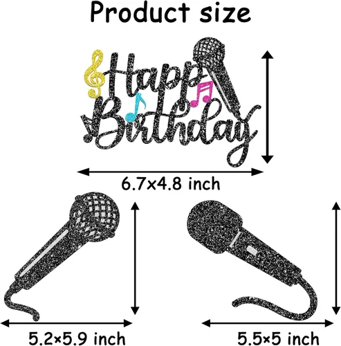 Vista 7 de Palitos de centro de mesa de micrófono con purpurina para decoración de mesa de fiesta, 16 piezas de música KTV, centros de mesa para cumpleaños