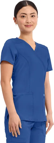 Vista 4 de Workwear Revolution WW610 - Ropa quirúrgica con estilo cruzado falso para mujer, elástica, suave y de fácil cuidado