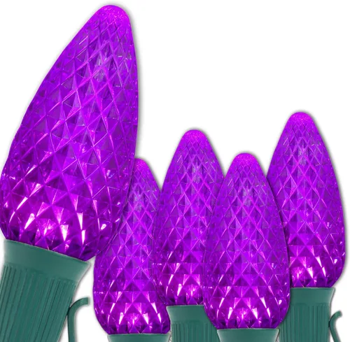 Vista 10 de Wintergreen Lighting 25 C9 OptiCore - Luces LED de Navidad para exteriores de alta resistencia, tira de luces de Navidad comerciales; cable verde
