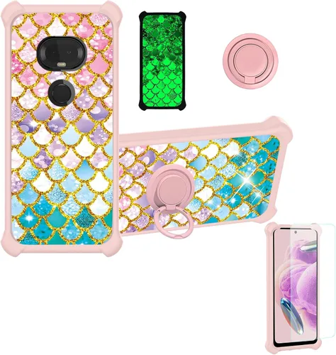 Vista 20 de jioeuinly Cricket Ovation 2 - Funda compatible con AT&T Maestro Max (2021) con protector de pantalla de vidrio templado, policarbonato duro +