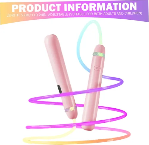 Vista 2 de Cuerda de saltar para niños y adultos, cuerda de saltar LED brillante ajustable colorida y luminosa para fitness y entrenamiento