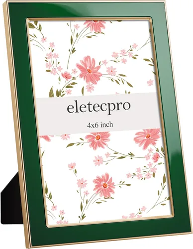 Vista 19 de eletecpro 4x6 Enamel Picture Frame with Real Glass Cover, Pink, 1-Pack Rosa con oro