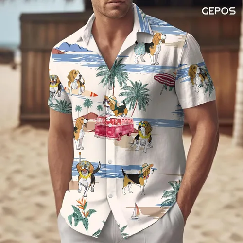 Vista 3 de Camisa con botón de seta mística, divertida camisa hawaiana casual de hongos, regalos para verano, regalos de cumpleaños