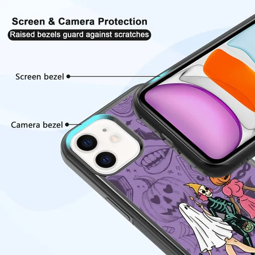 Vista 2 de Funda de teléfono de Halloween para mujer, diseño de fantasma, para iPhone 11, TPU a prueba de golpes, funda protectora para iPhone, globo ocular