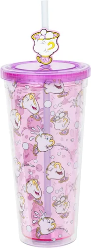 Vista 23 de Silver Buffalo Disney Una Loca Aventura de Goofy con Goofy, Max Goof, Roxanne y Bobby Zimuruski - Vaso de plástico para bebidas frías con tapa