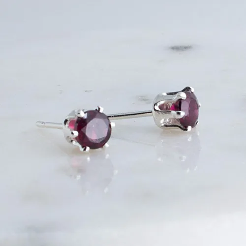 Vista 3 de 3-4mm Sterling Silver Birthstone Stud Earrings, 6-Prong