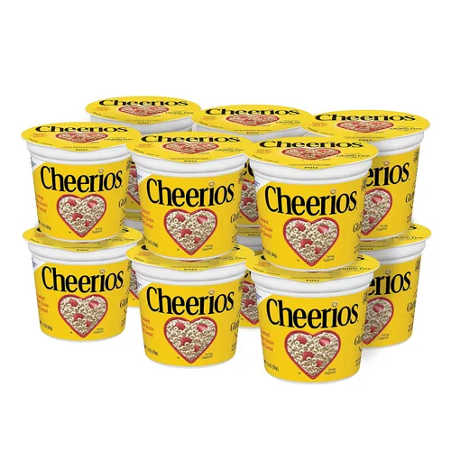 Vista 3 de Original Cheerios Heart Healthy - Vaso de cereales (paquete de 12) y cereal saludable Cheerios Heart, cereales sin gluten con avena integral