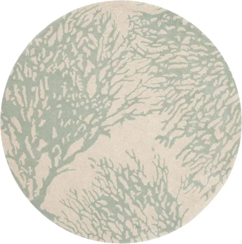 Vista 19 de SAFAVIEH Bella Collection BEL115C - Alfombra decorativa de lana prémium hecha a mano de 2 x 3 pies, color beige y azul