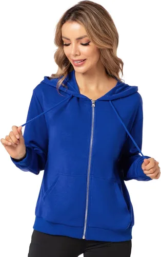 Vista 4 de Sudadera con capucha y sudadera de moda para mujer con cremallera, sudadera de manga larga