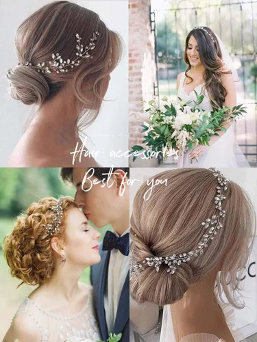 Vista 5 de Unicra Diadema de cristal con diamantes de imitación para novia y niñas, 17.7 pulgadas (plateado)