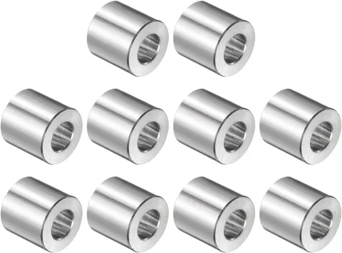Vista 94 de uxcell 10 piezas de espaciador de acero inoxidable de 3/8" de diámetro interno x 3/4" de diámetro exterior x 1" de longitud, espaciador de rosca