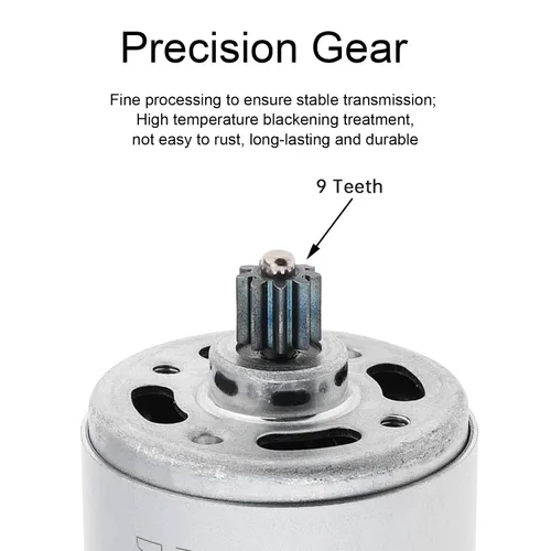 Vista 4 de RS550 9Teeth DC Motor con caja de cambios 0.311 in 14.4V 25000RPM Micro Motor Herramienta de precisión para DIY Sierra eléctrica Proyectos Hobbies