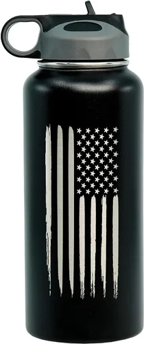 Vista 12 de Military Gift Shop Botella de agua aislada de acero inoxidable de la Fuerza Aérea de 32 onzas con logotipo grabado de la USAF – Regalos de la Fuerza