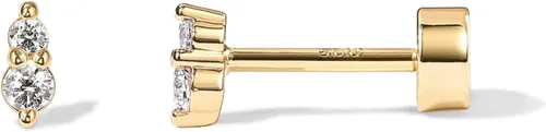 Vista 8 de PAVOI Dainty Flat Back Earrings for Women, 14K Gold Plated CZ Stud Piercing