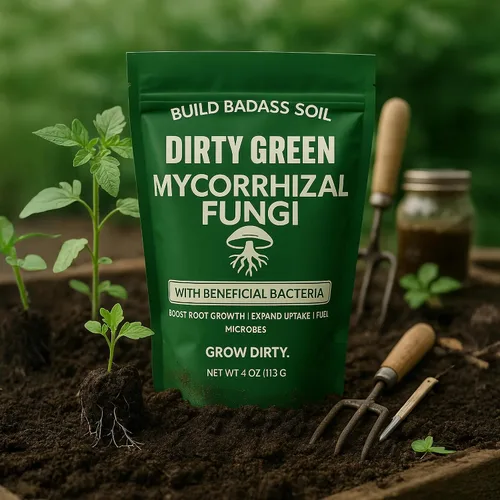 Vista 2 de Dirty Green Inoculante de hongos micorrícicos y bacterias beneficiosas de mezcla de microbios – 4 onzas en polvo, 1000 esporas/g, potenciador