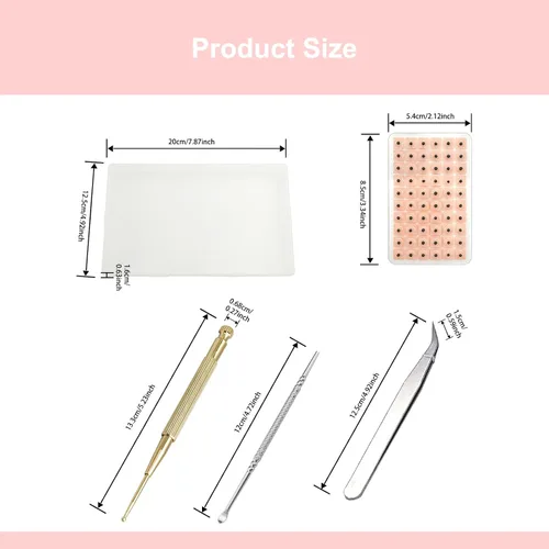 Vista 2 de Kit de 600 semillas de acupuntura con aguja de acupuntura, puntas de oreja, guía de gráficos para principiantes, herramientas faciales