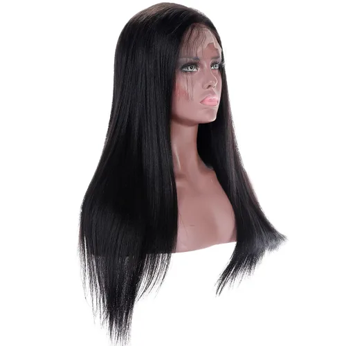 Vista 3 de Peluca de cabello humano brasileño recto con encaje frontal 360 para mujer, 150% de densidad 360, 12 pulgadas, Peluca de encaje 360
