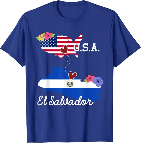 Vista 15 de Camiseta con la bandera salvadoreña de El Salvador de Estados Unidos para mujeres y hombres