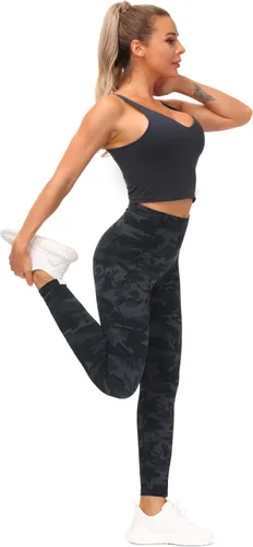 Vista 5 de The GYM People - Leggings de entrenamiento con control de abdomen y bolsillos, pantalones de yoga atléticos de cintura alta para mujeres que corren