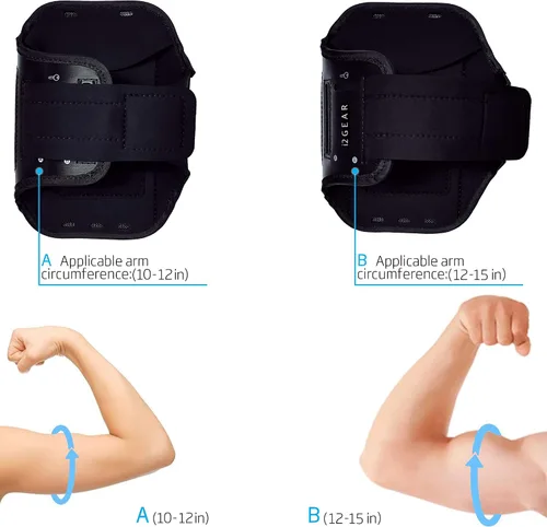 Vista 7 de Funda con brazalete para teléfono celular para iPhone 15, 14, Pro con banda ajustable y soporte para llaves para correr, hacer ejercicio y recreación