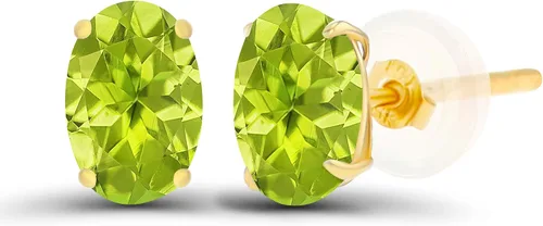 Vista 42 de Aretes ovalados de plata de ley 925 maciza chapados en oro de 0.236 x 0.157 pulgadas con piedra natal genuina para mujer Aretes de tuerca Amatista