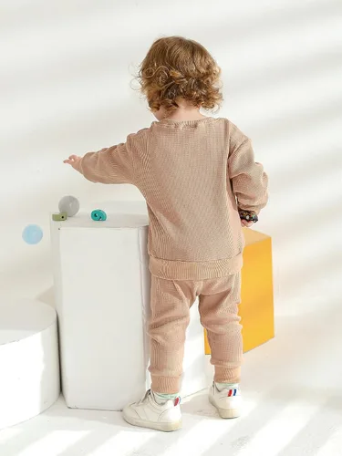 Vista 36 de Ropa de bebé niño niño manga larga con estampado de oso + pantalones deportivos