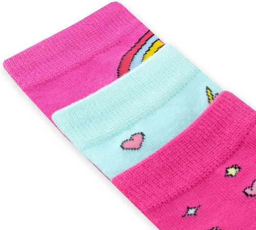 Vista 7 de Squishmallows Calcetines de algodón para niños, paquete de 3, paquete de 3, Squish Squish Squad para niñas, paquete de 3