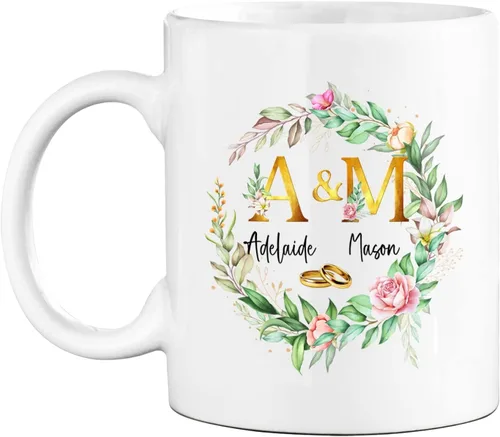 Vista 8 de Taza de café con nombre personalizado, regalo para mamá, esposa, novia, tazas personalizadas para mujeres con letra personalizada del alfabeto, taza