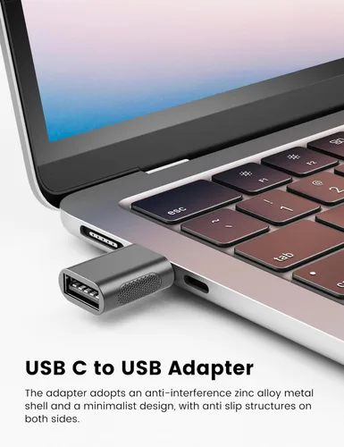 Vista 2 de Adaptador USB A a USB-C (paquete de 4), convertidor USB a USBC, adaptador A a Usbc compatible con MacBook Pro, Chromebook, Surface Book, Cellphon