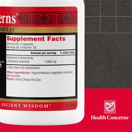 Vista 2 de Health Concerns Cordyceps PS – Suplemento de apoyo pulmonar y salud respiratoria – Cuerpo fructífero de hongos para la función inmunológica, salud