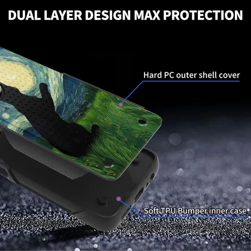 Vista 3 de Funda protectora resistente de doble capa para Samsung A14 5G (parte trasera con textura antideslizante), TPU suave a prueba de golpes, para Samsung