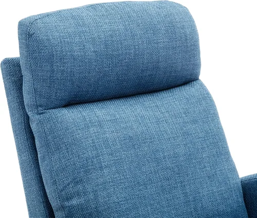 Vista 5 de HomSof Silla mecedora para guardería de poliéster azul silla moderna para sala de estar y dormitorio