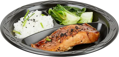 Vista 18 de Restaurantware -Chef 101 Platos de comida para microondas de 10.4 pulgadas, 100 platos redondos de plástico, 3 compartimentos, desechables, platos