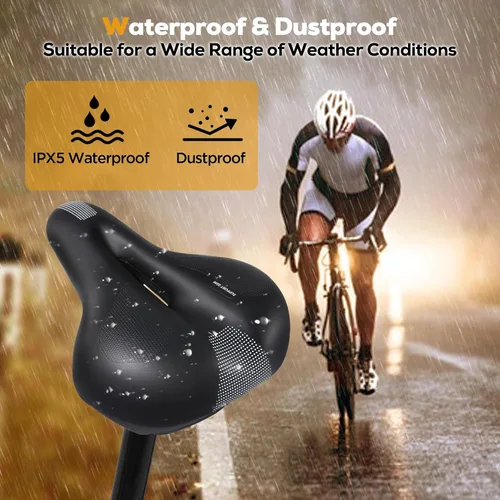 Vista 6 de IPOW Asiento de bicicleta cómodo para mujeres u hombres, repuesto de silla de bicicleta acolchado suave de espuma viscoelástica de alta densidad