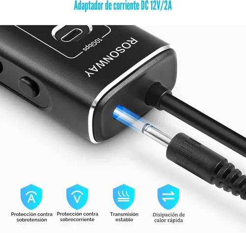 Vista 6 de Concentrador USB alimentado, concentrador USB 3.2/USB C de 7 puertos Rosonway con USB-A 3.2 de 10 Gbps, 2 USB-C 3.2, 4 puertos USB 3.0