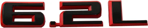 Vista 3 de CDD Emblemas de capucha 2019-2021 de 6.2L Reemplazo de insignia 3D para Chevy Silverado 1500 2500HD (negro rojo)