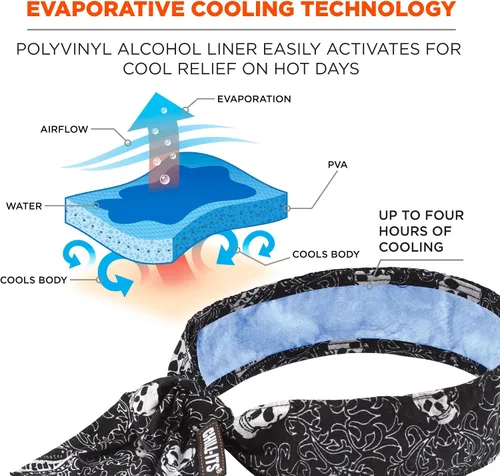 Vista 9 de Ergodyne Chill-Its 6700CT - Bandana de enfriamiento evaporativo