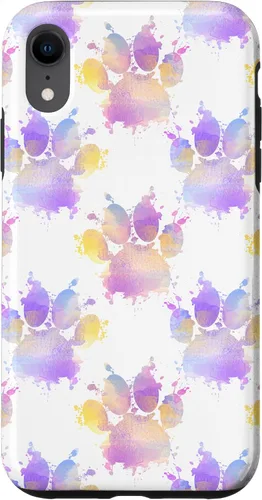 Vista 8 de iPhone 15 Watercolor Paint Splatter Dog Paw Print Case