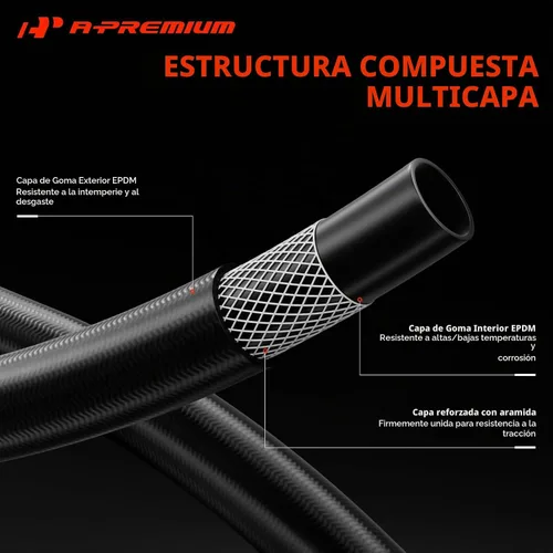 Vista 3 de A-Premium Manguera de tubo de agua refrigerante del radiador superior Compatible con BMW E82, E88, E89, E90, E91, E92, E93, 323i, 325i, 325xi, 328i