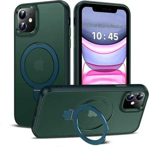 Vista 74 de LeYi Funda para iPhone 11 para MagSafe con soporte magnético, color negro