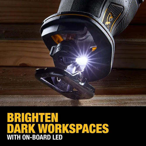 Vista 2 de DEWALT Sierra recíproca MAX* de 20 V, inalámbrica, disparador variable de 2 dedos, abrazadera de hoja sin llave, solo herramienta (DCS382B)