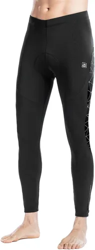 Vista 2 de Santic Mallas de ciclismo para hombre, pantalones acolchados, leggings de ciclo, pantalones de bicicleta reflectantes, para invierno, cálido, a