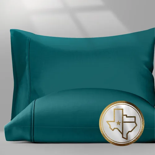 Vista 42 de TEXAS LINEN CO. Juego de 2 fundas de almohada 100% de algodón egipcio, tamaño estándar/Queen, fundas de almohada de lujo de alta serie color beige